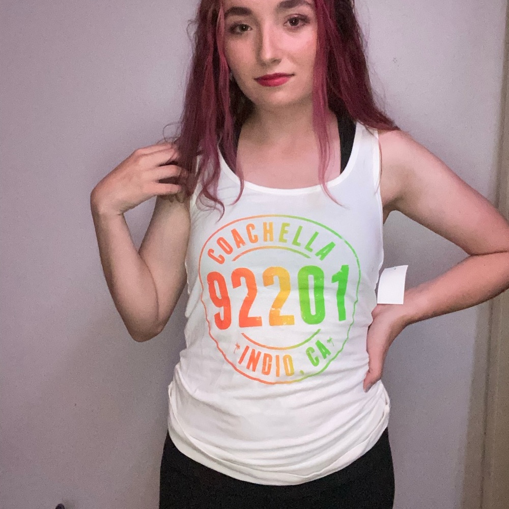 Brand New White Indio Coachella Tank Top